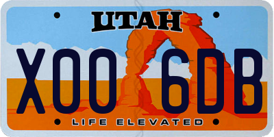 UT license plate X006DB