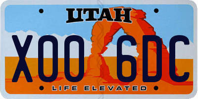UT license plate X006DC