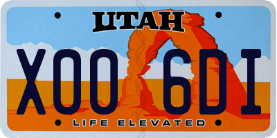 UT license plate X006DI
