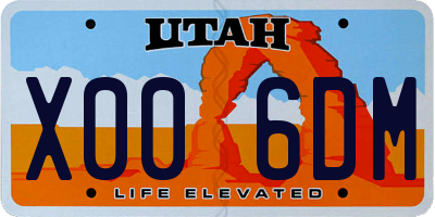 UT license plate X006DM