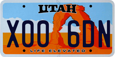 UT license plate X006DN