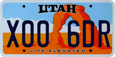 UT license plate X006DR