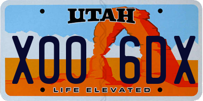 UT license plate X006DX