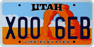 UT license plate X006EB