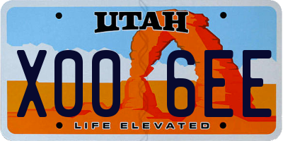 UT license plate X006EE
