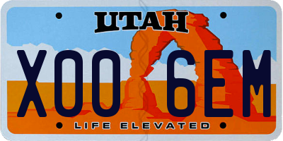 UT license plate X006EM
