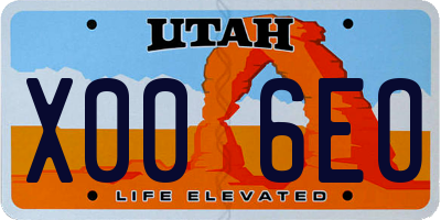 UT license plate X006EO