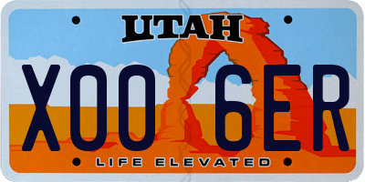 UT license plate X006ER