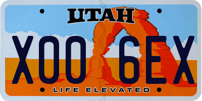 UT license plate X006EX