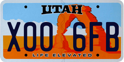 UT license plate X006FB