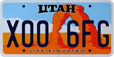 UT license plate X006FG