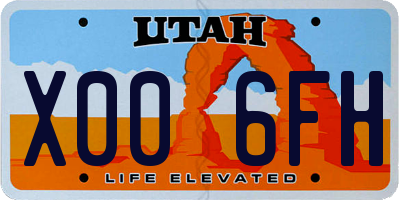 UT license plate X006FH