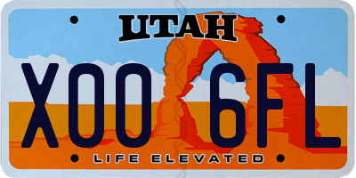 UT license plate X006FL