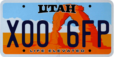 UT license plate X006FP