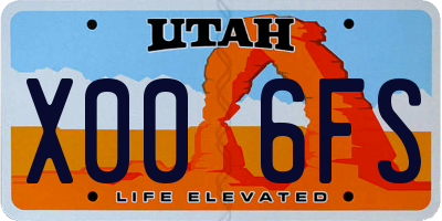 UT license plate X006FS