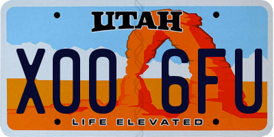 UT license plate X006FU