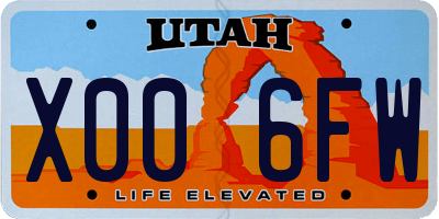 UT license plate X006FW