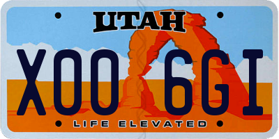 UT license plate X006GI