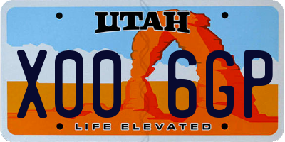 UT license plate X006GP