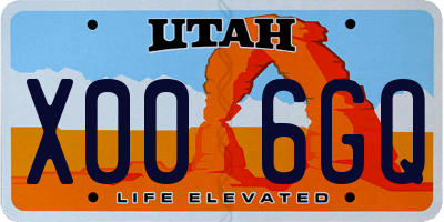 UT license plate X006GQ