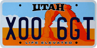 UT license plate X006GT