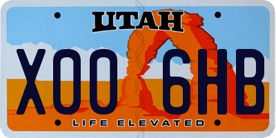 UT license plate X006HB