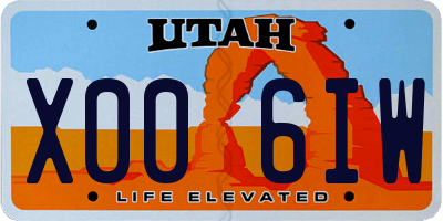 UT license plate X006IW