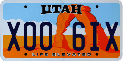 UT license plate X006IX