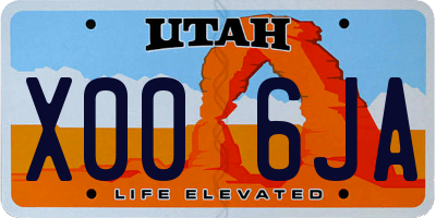 UT license plate X006JA