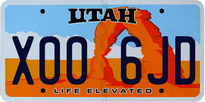 UT license plate X006JD