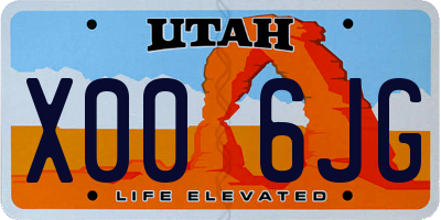 UT license plate X006JG