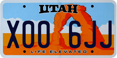 UT license plate X006JJ