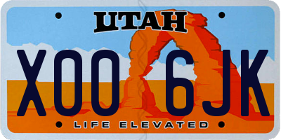 UT license plate X006JK