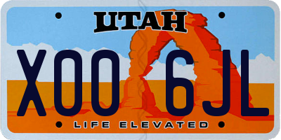 UT license plate X006JL