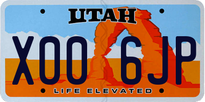 UT license plate X006JP