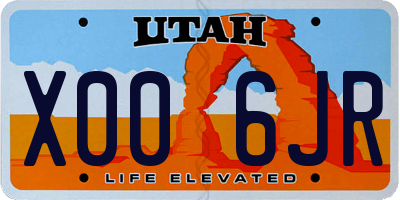 UT license plate X006JR