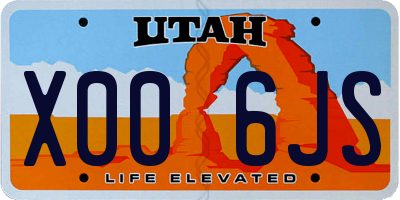 UT license plate X006JS