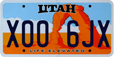 UT license plate X006JX