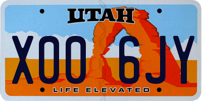UT license plate X006JY