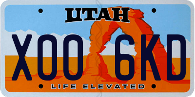 UT license plate X006KD