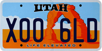 UT license plate X006LD