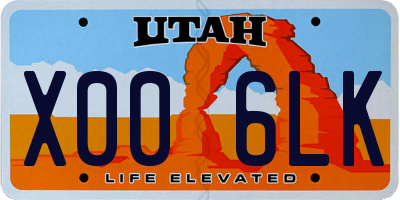 UT license plate X006LK