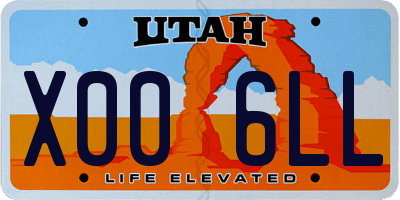 UT license plate X006LL