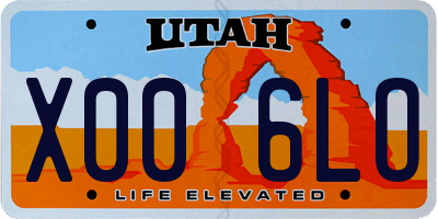 UT license plate X006LO