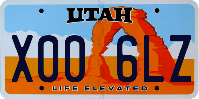 UT license plate X006LZ