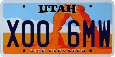 UT license plate X006MW