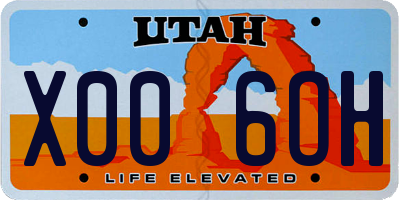 UT license plate X006OH