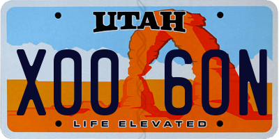 UT license plate X006ON