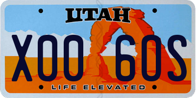 UT license plate X006OS