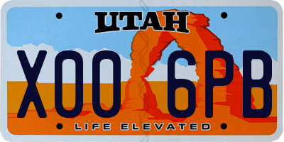 UT license plate X006PB